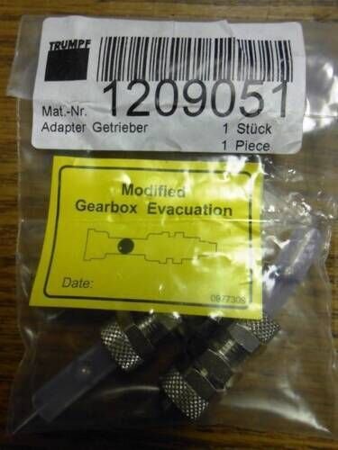 QTY 2 TRUMPF 1209051 MODIFIED GEARBOX EVACUATION ADAPTER NEW