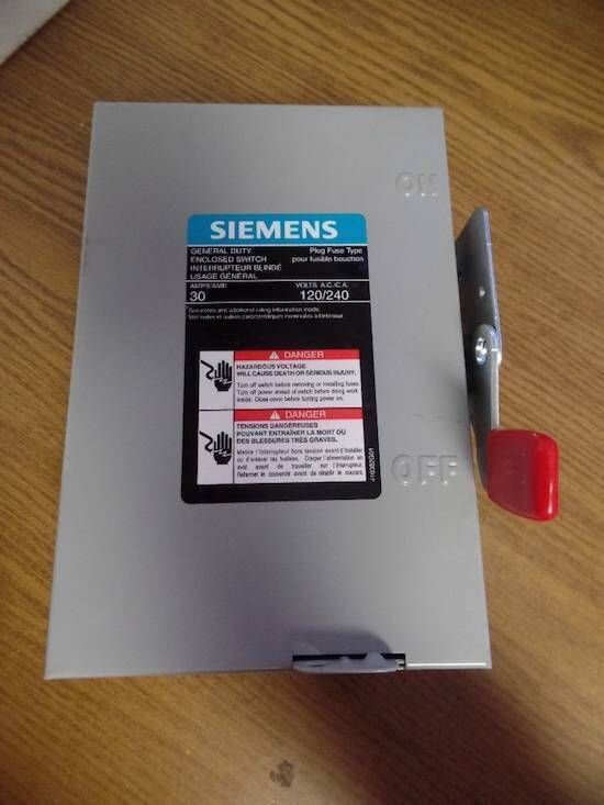 SIEMENS LCF211N 30 AMP 2 POLE SN LD PLUG FUSE LD TYPE 1 ENCLOSED SWITCH NEW