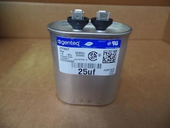 GENTEQ 97F9607 25uf +6 -6% 50/60 Hz 370VAC CAPACITOR NEW BULK