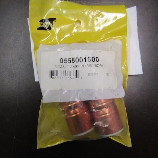 LOT OF 2 ESAB 0558001600 NOZZLE ASSY HD 5/8" BORE