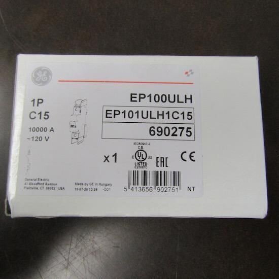 GE EP101ULH1C15 MINIATURE CIRCUIT BREAKER 1 Pole; 15 A; 277 VAC