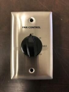 HUBBELL FAN CONTROL SWITCH 120V 1 1/4HP 25A STAINLESS STEEL FACE PLATE