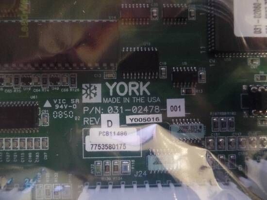 YORK 031-02478-001 REV D CONTROL MUSTANG SYSTEM BOARD NEW
