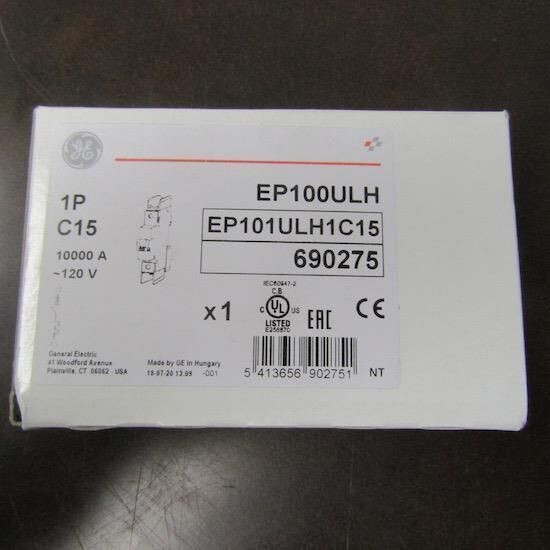 GE EP101ULH1C15 MINIATURE CIRCUIT BREAKER 1 Pole; 15 A; 277 VAC