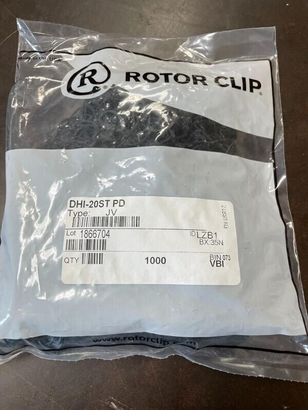 PACK OF 1000 ROTOR CLIP DHI-20ST PD TYPE: JV EXTERNAL RETAINING RING