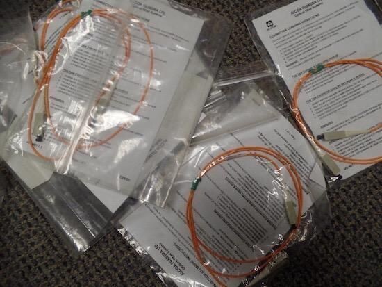 LOT OF 5 AFL 1M SC-SC SIMPLEX SINGLEMODE ORANGE FIBER OPTIC CABLE