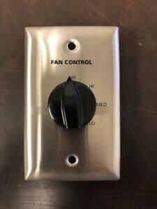 HUBBELL FAN CONTROL SWITCH 120V 1 1/4HP 25A STAINLESS STEEL FACE PLATE HUBBELL FAN CONTROL SWITCH 120V 1 1/4HP 25A STAINLESS STEEL FACE PLATE