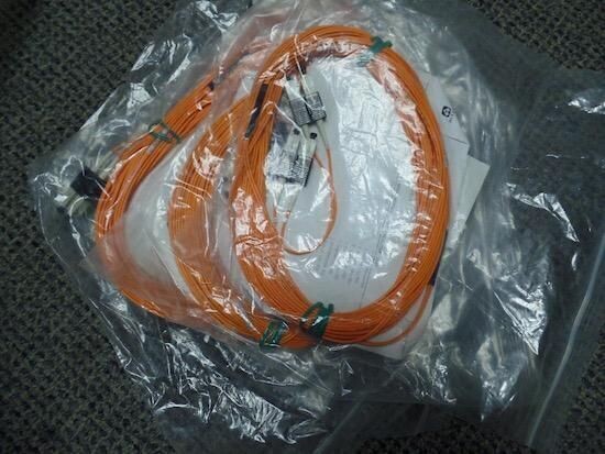 LOT OF 9 AFL 12M SC-SC DUPLEX SINGLEMODE ORANGE FIBER OPTIC CABLE