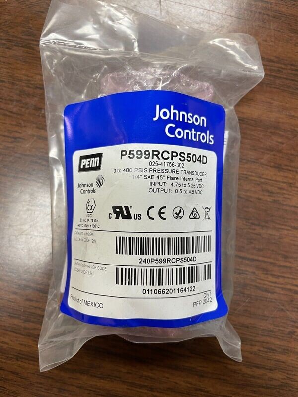PENN / JOHNSON CONTROLS P599RCPS504D / 025-41756-302 PRESSURE TRANSDUCER
