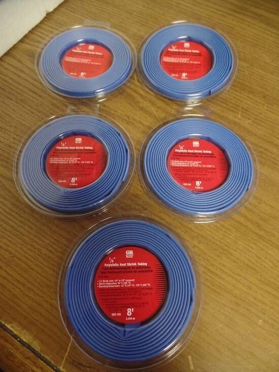 LOT OF 5 GARDNER BENDER HST-101 1/4" POLYOLEFIN HEAT SHRINK TUBING 8' NEW