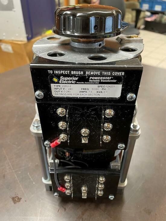 SUPERIOR ELECTRIC POWERSTAT VARIABLE TRANSFORMER 226U-2 1PH, 240V, 50/60HZ, 7.5A