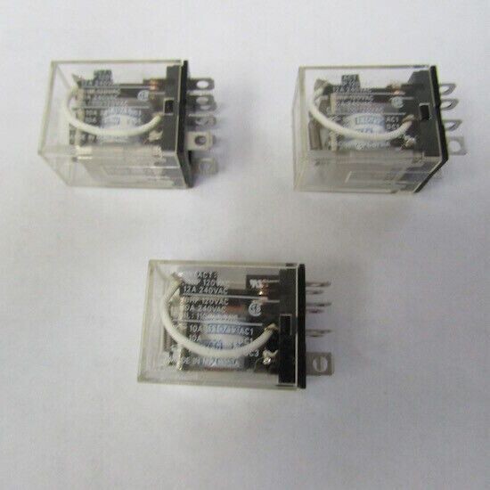 LOT OF 3 OMRON LY2 110/120VAC RELAY 8-PIN