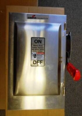 COOPER WSRD63542SMS HEAVY DUTY STAINLESS STEEL 3P 60A 600V-250VDC SAFETY SWITCH