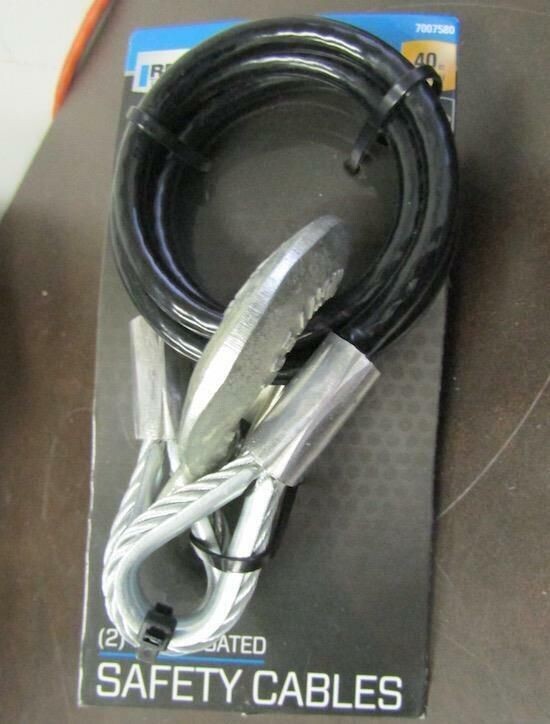 QTY 2 REESE TOWPOWER 7007580 40 IN 5000 LB BLACK STEEL TOW CABLE