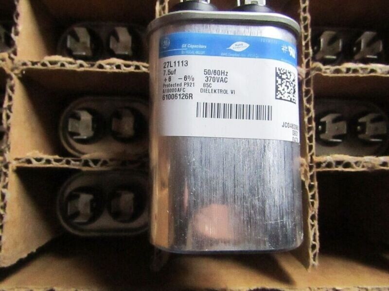 LOT OF 48 GE A10000AFC, 27L1113 7.5UF+/-6% 370VAC 50/60HZ DIELEKTROL CAPACITOR