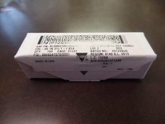 QTY 100 VISHAY RLR05C1001GSB14 RESISTORS