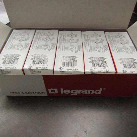 box OF 10 Legrand IG5262 HOSPITAL GRADE Duplex RECEPTACLES,15A, 125V, ORANGE