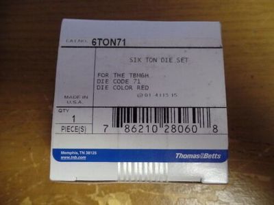 THOMAS & BETTS 6TON71 SIX TON DIE SET NEW THOMAS & BETTS 6TON71 SIX TON DIE SET NEW