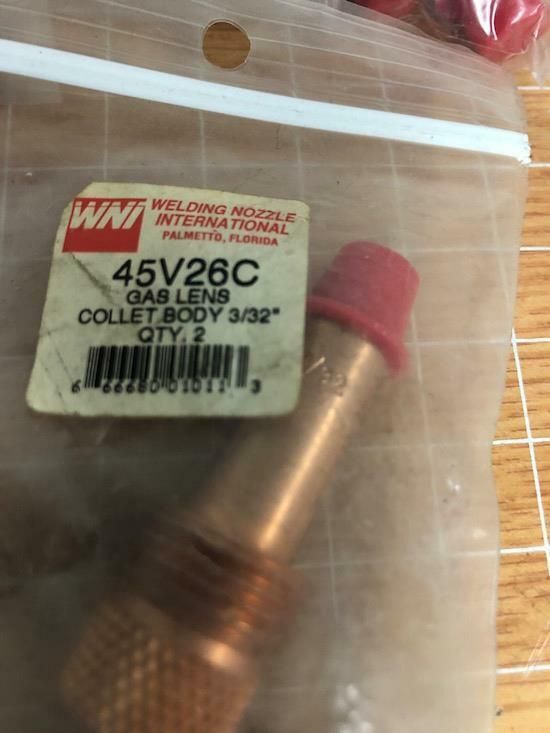 LOT OF 3 PACKS (EACH PACK QTY 2) WNI 45V26C GAS LENS COLLET BODY 3/32"