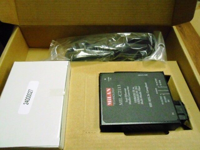 Milan Technology MIL-C2113US MEDIA CONVERTER 2 KM,100BASE-TX to 100BASE-FX NEW