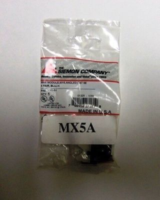 Siemon MX5-01 MAX MODULE,ANGLED,CAT5e UNIVERSAL,BLACK NEW BULK PACKAGE