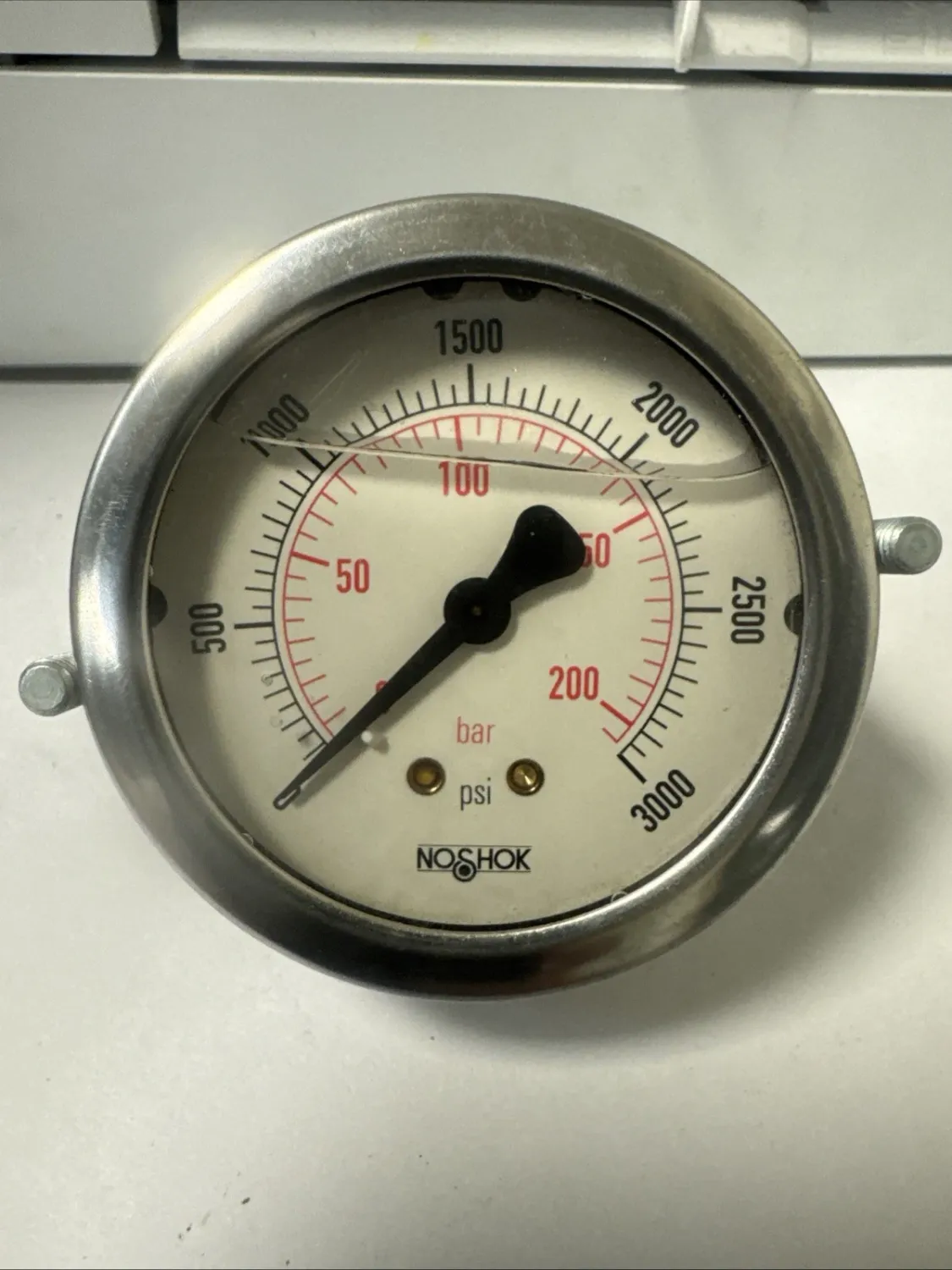 NOSHOK 25‑911‑3000‑PSI/KPA Pressure Gauge 1/4 NOSHOK 25‑911‑3000‑PSI/KPA Pressure Gauge 1/4" NPT Back Conn 2.5" SS Case New
