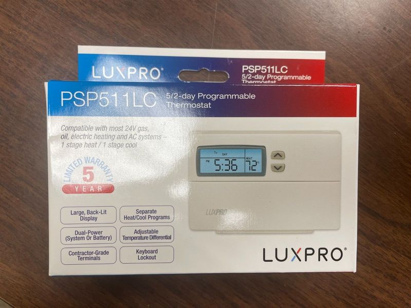 Luxpro psp511lc 5/2-Day Programmable Thermostat Luxpro psp511lc 5/2-Day Programmable Thermostat