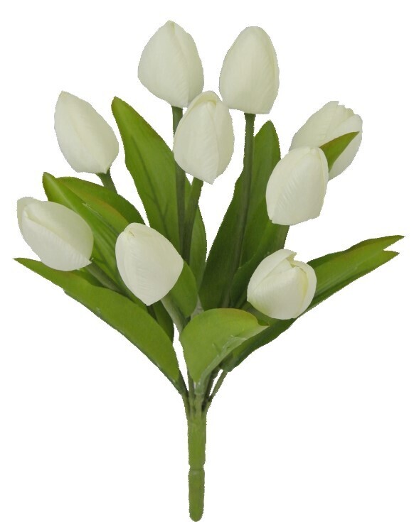 13-Inch Tulip Bush x9 - Cream