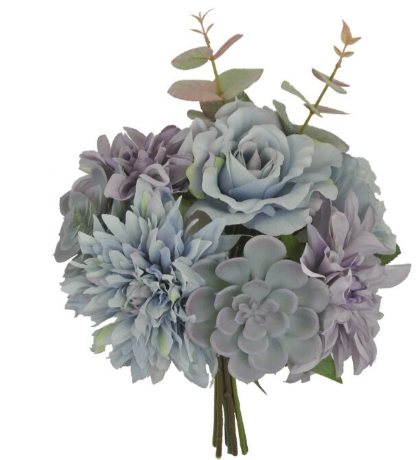 15 IN DAHLIA ROSE SUCCULENT - BLUE