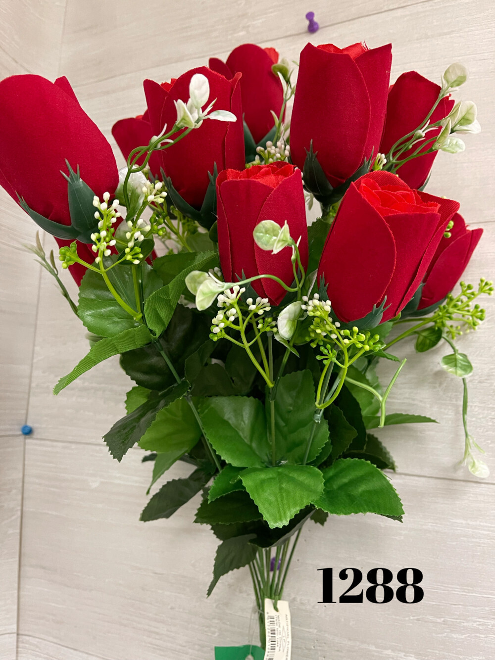 Velvet Rose/ greenery/Berry x12