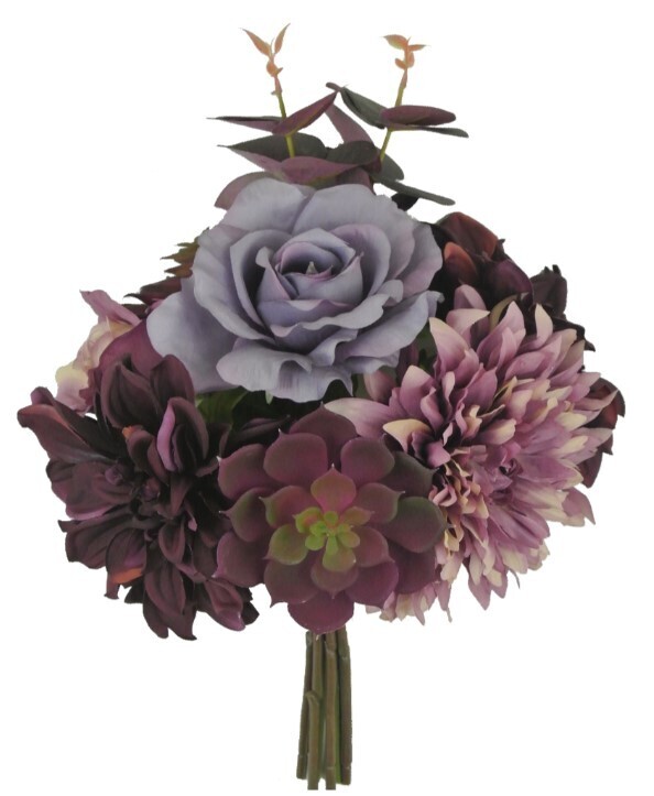 15 IN DAHLIA ROSE SUCCULENT - Purple