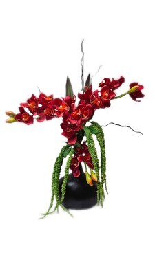 Custom Arrangement Modern Red Orchid