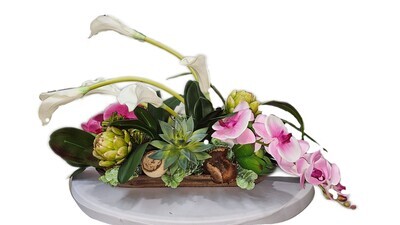 Succulent Orchid Centerpiece 30” Long