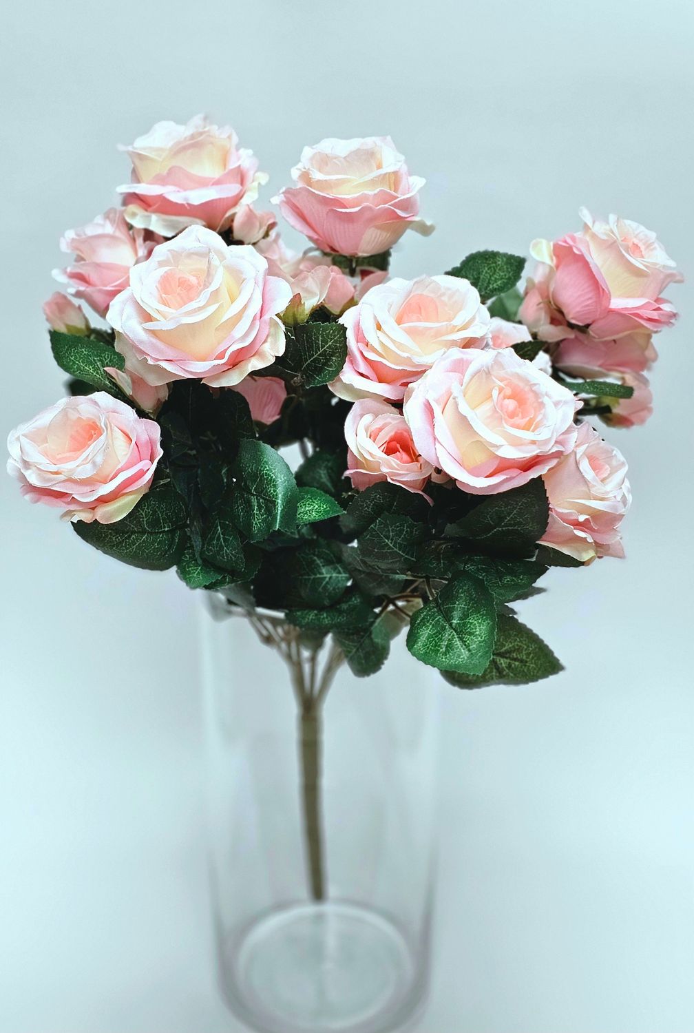 ROSE BUSH X5 w /15 FLOWERS - LT PINK