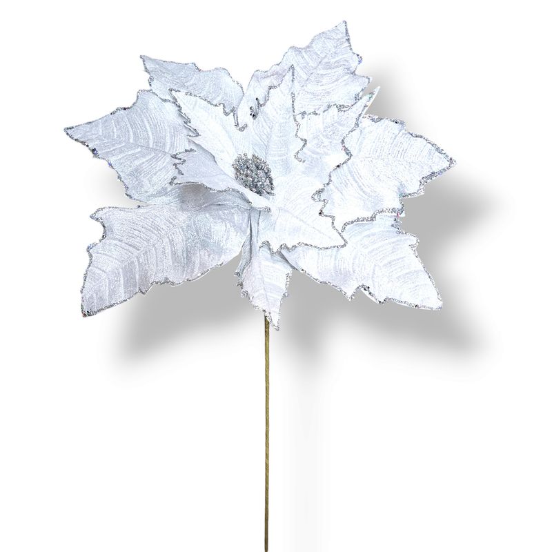 20” D VLVT.JUMBO POINSETTIA WHITE