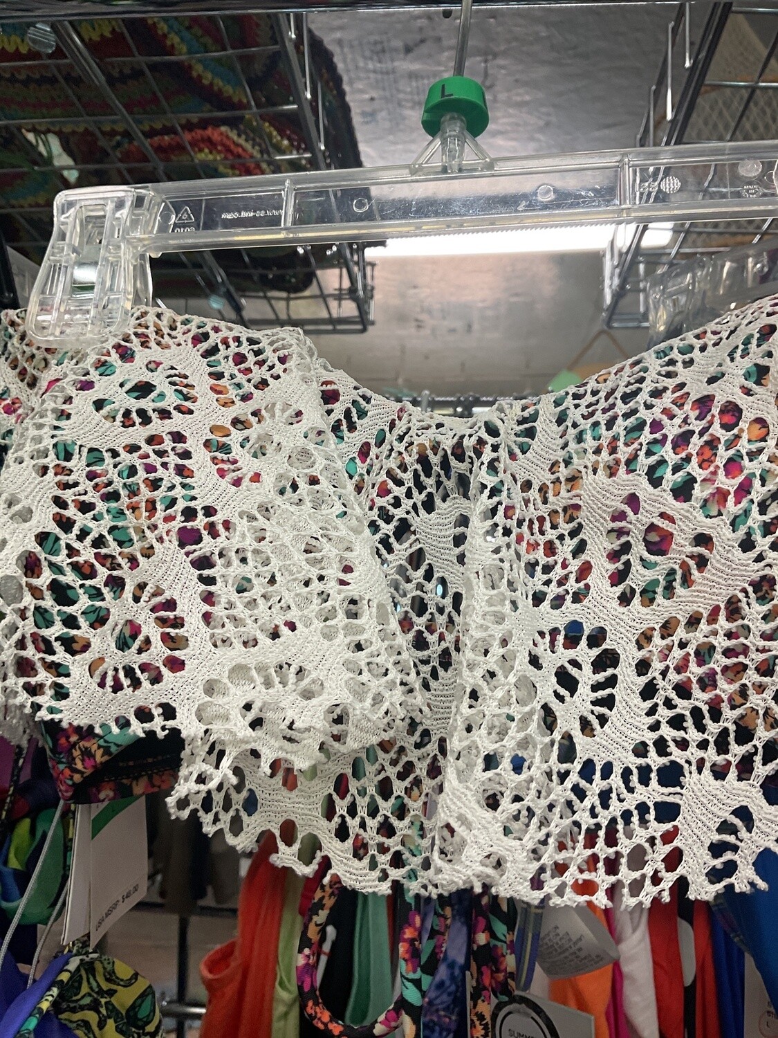 Abstract Floral Ruffle Top
