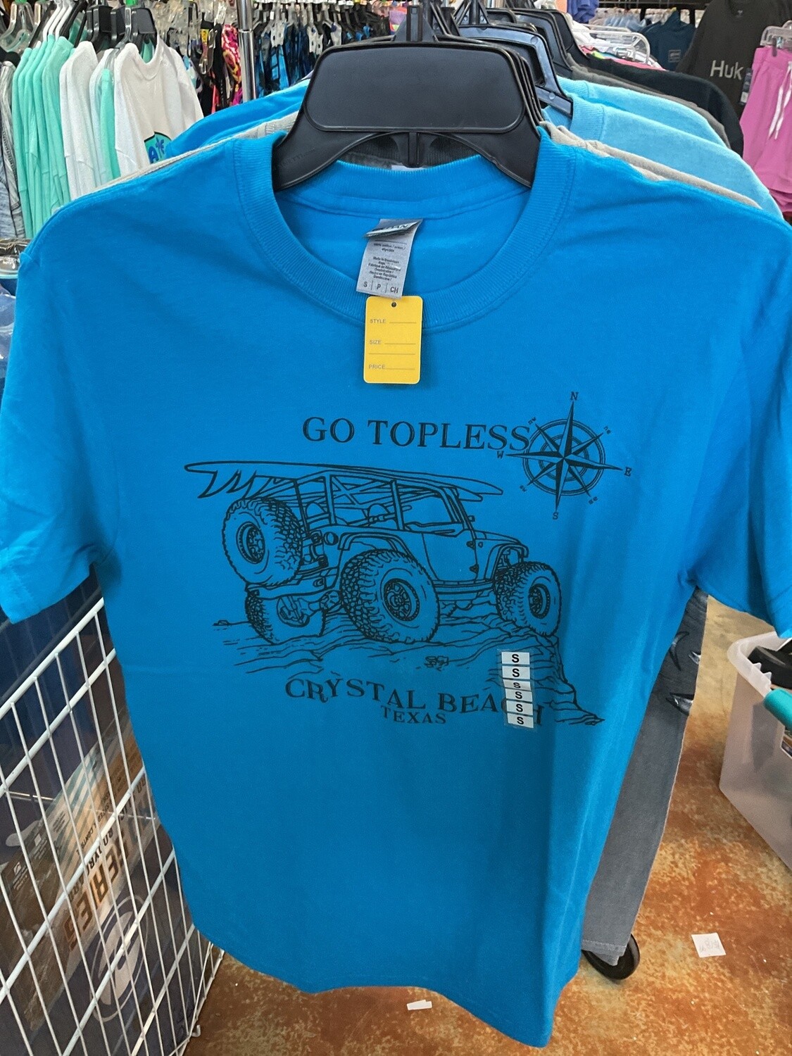 Go Topless Tee, Size: S, Color: Light Blue