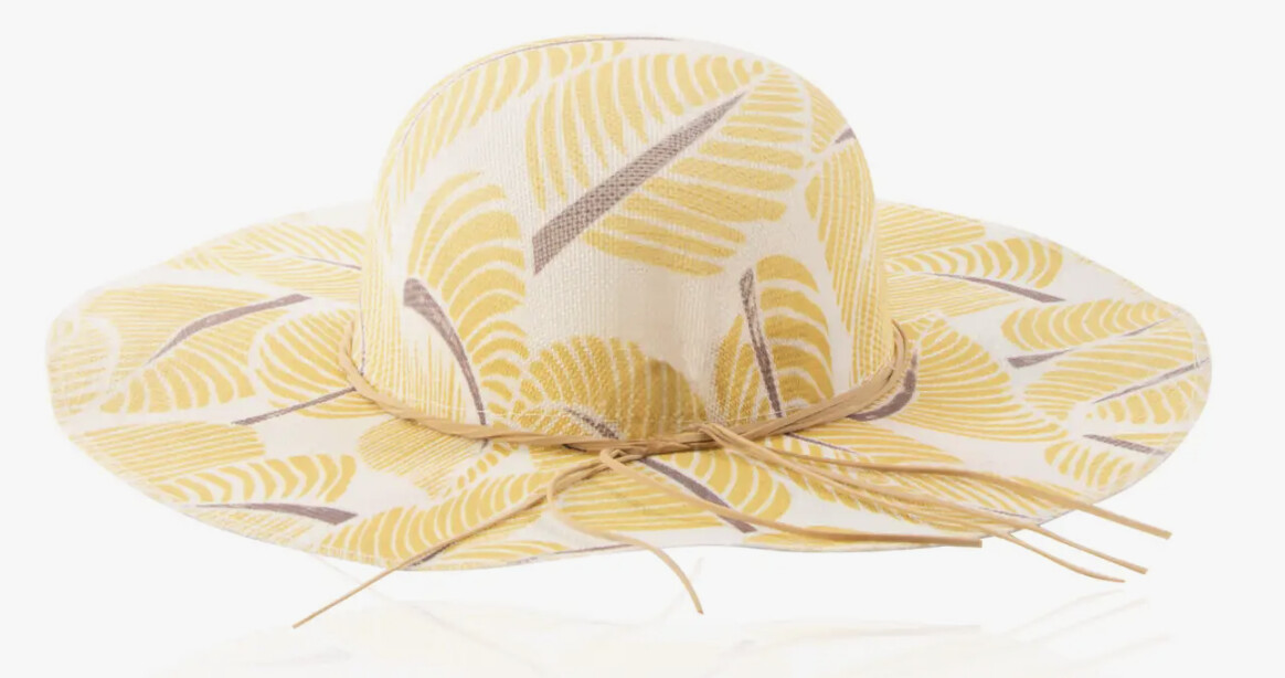 Elsie &amp; Zoey Raya Yellow Floral Wide Brim Floppy Sun Hat