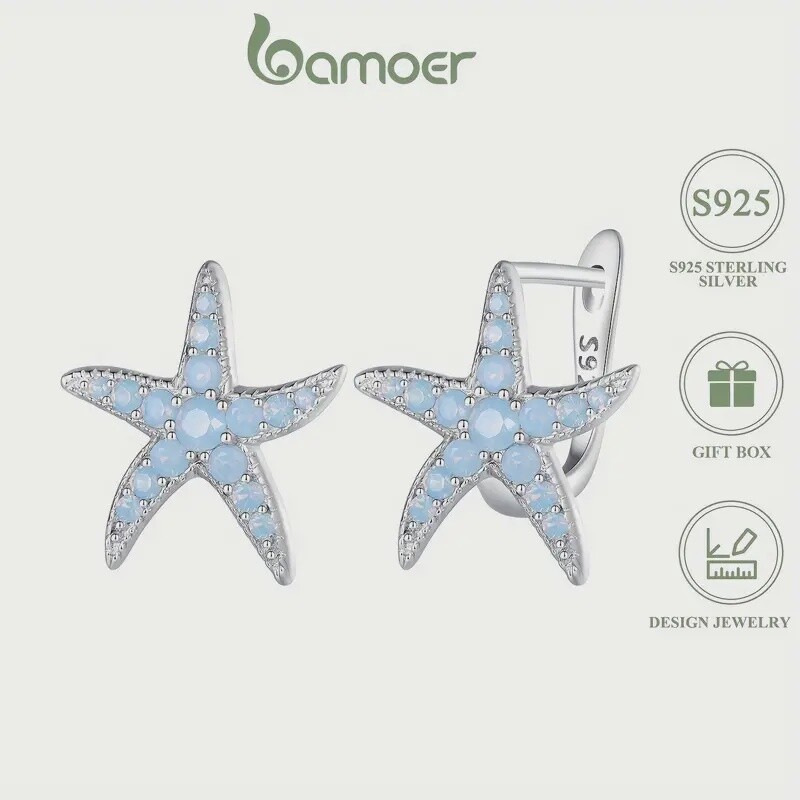 SILVER STARFISH EARRINGS
