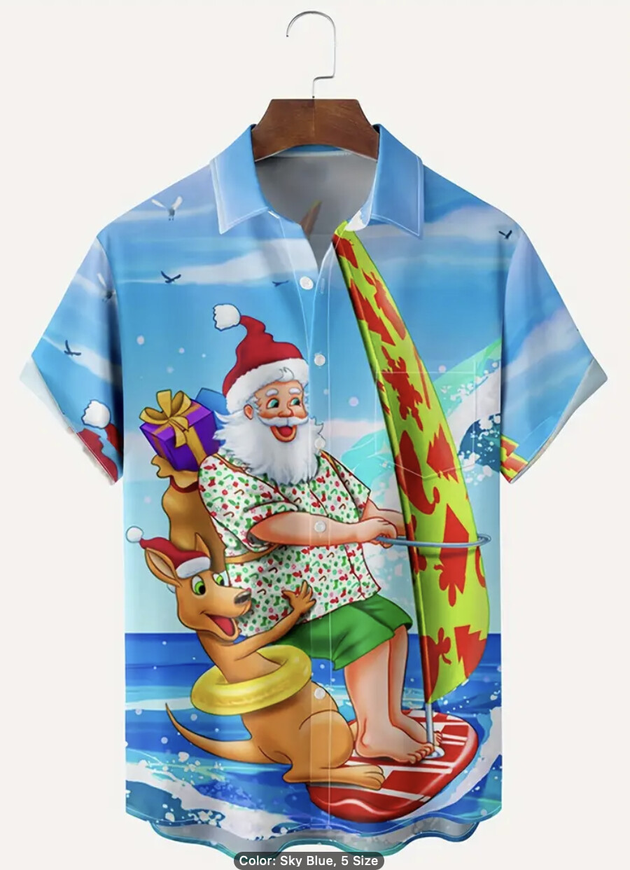 Men's Santa Windsurfing Shirt
