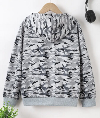 Camouflage Loose Lightweight Pullover Hoodie