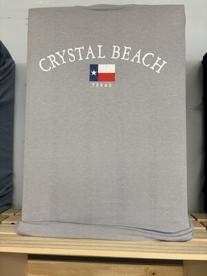 Crystal Beach Texas Flag - Silver Tee