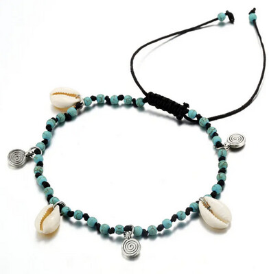 Yiwu Suyao Trading Co., Ltd. Bohemian Cowry and Turquoises Anklet