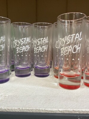 Tall Multi Color Crystal Beach Tx Shot Glass