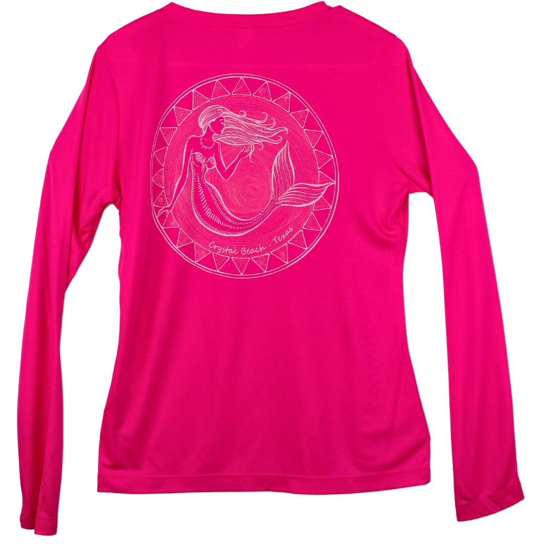 Mermaid Rash Guard - V Neck Neon
