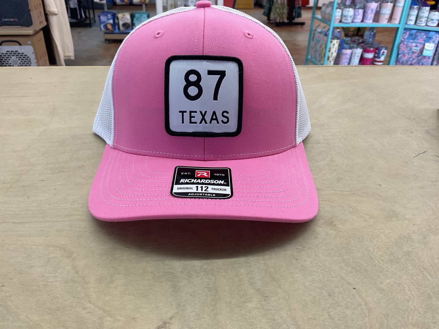 Richardson 112 Highway 87 Trucker Cap Hot Pink/White