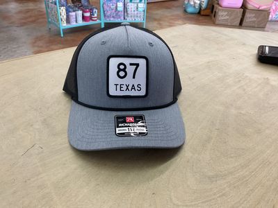 Richardson 112 Cap Highway 87 Split Heather Gray Black w/ Black Rope