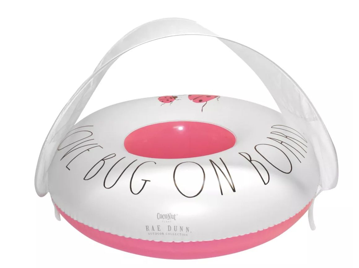 Toddler Float w/ Canopy- Love Bug On Board. (Lady Bug graphic)