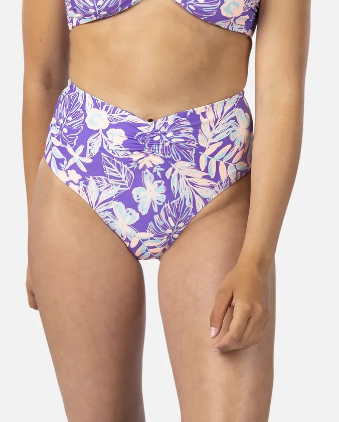 Palm Party High Leg Good Coverage Bikini Bottom