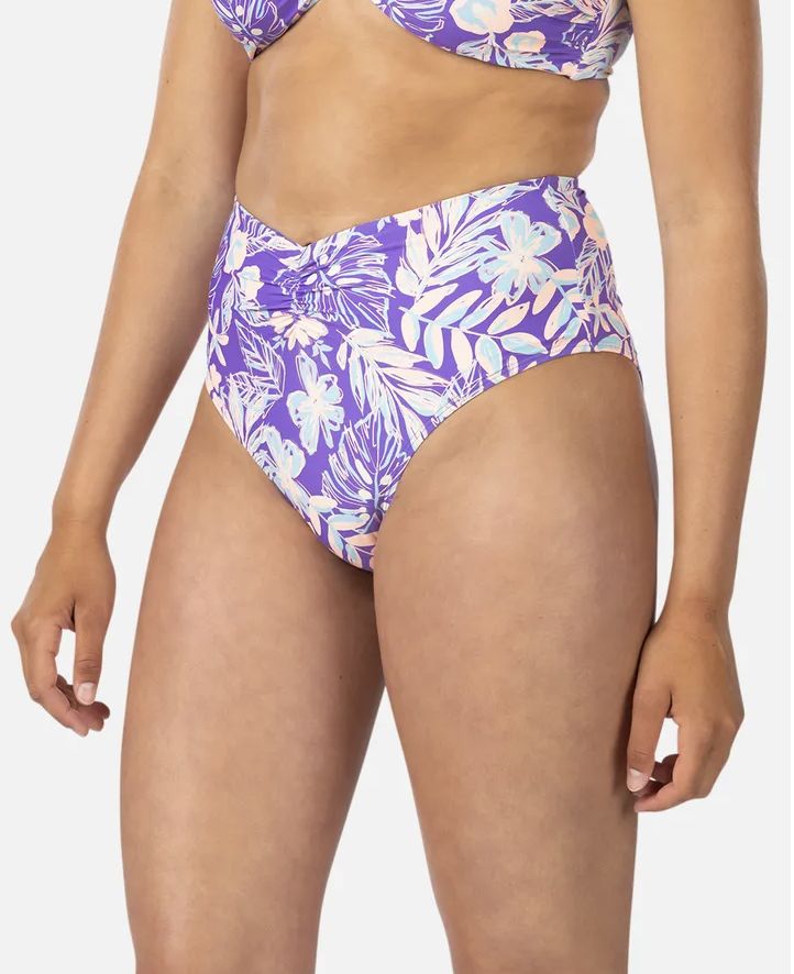 PALM PARTY HIGH LEG GOOD COVERAGE BIKINI BOTTOM